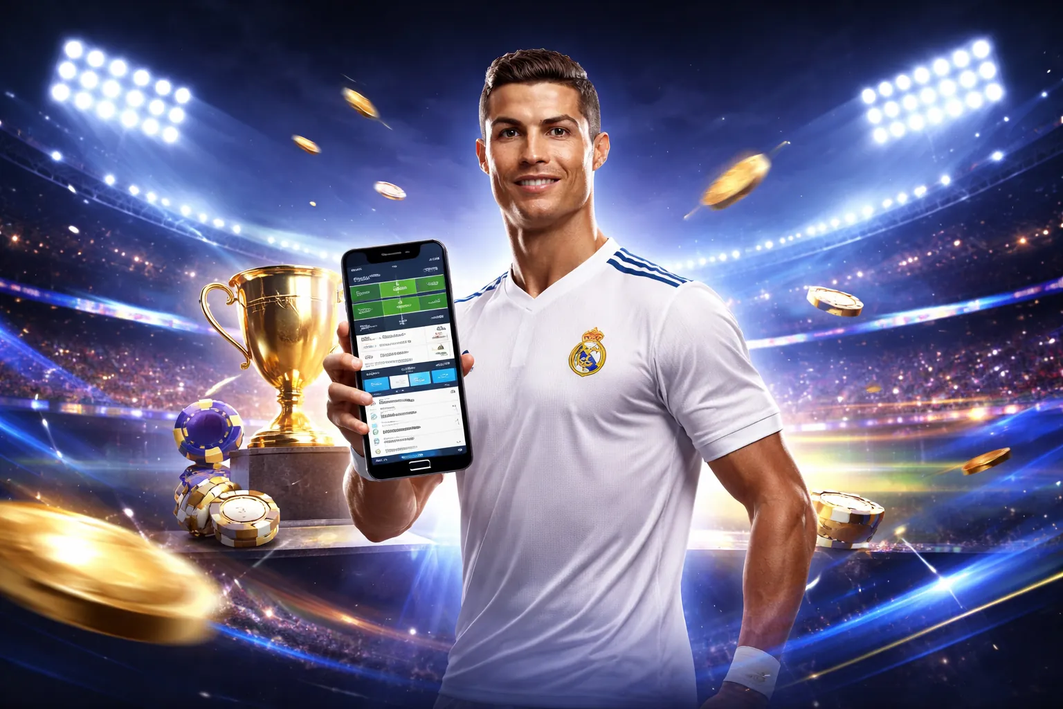 Tổng quan cá cược thể thao 68win1 với hình ảnh sân vận động sôi động